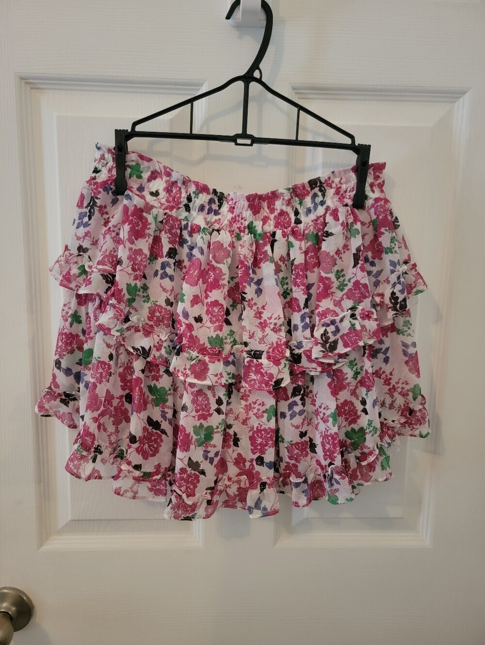 Misa Los Angeles Floral Tiered Ruffle Skirt NWT
